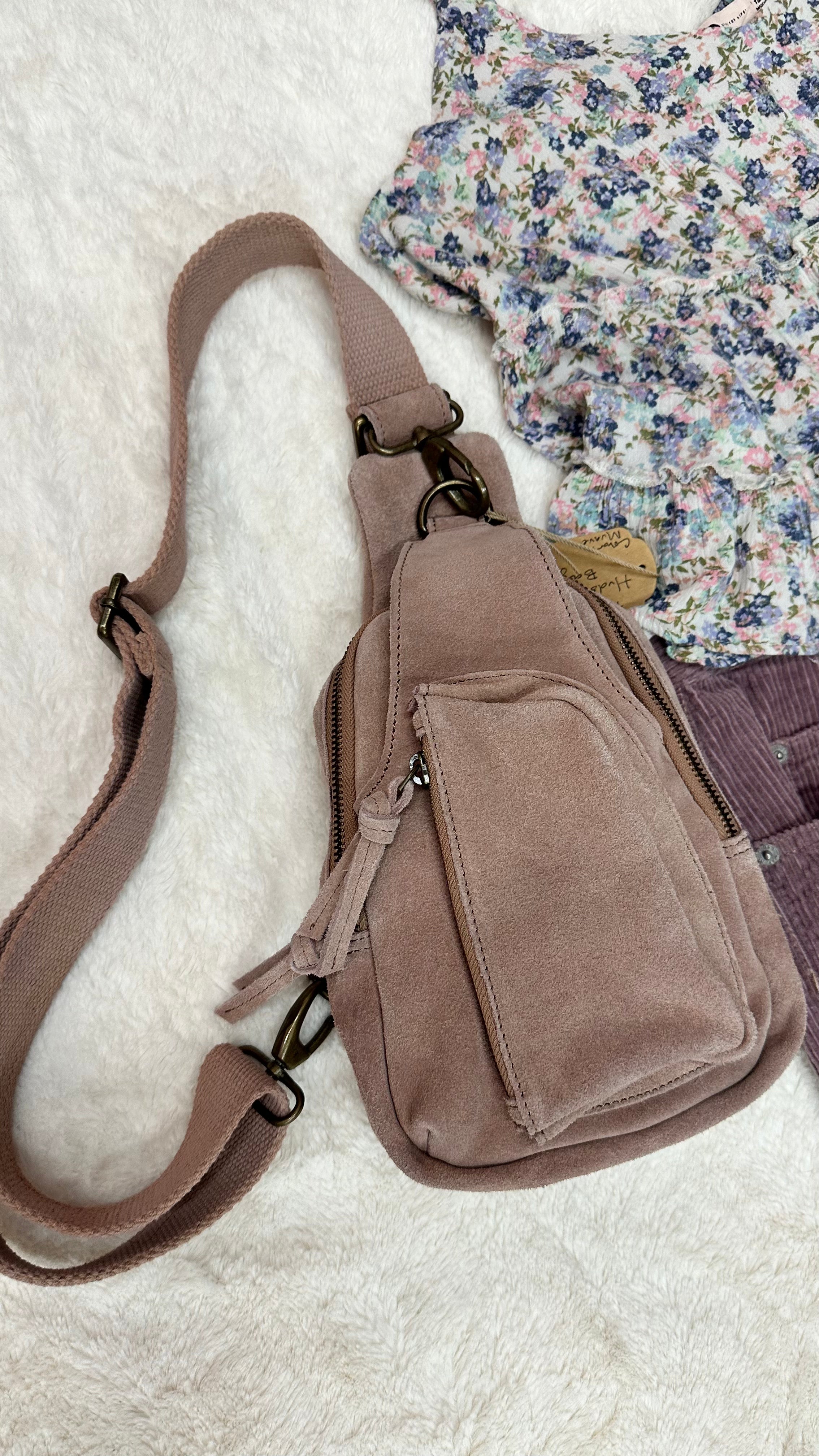 Mauve Free People Crossbody Bag